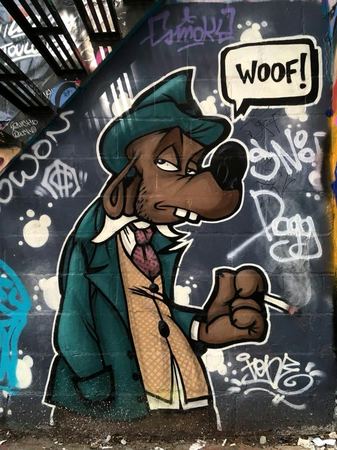 The Detective Dog, Street Art — photograph by Randy Polito