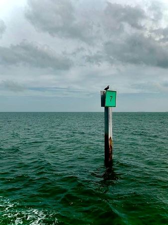 Channel Marker, Teal Water — photograph by Randy Polito
