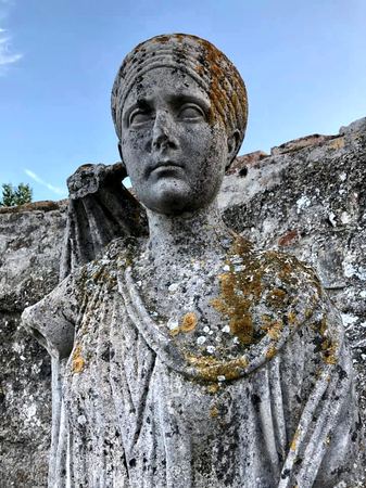 Bust with Headwrap, Weathered Stone — photograph by Randy Polito