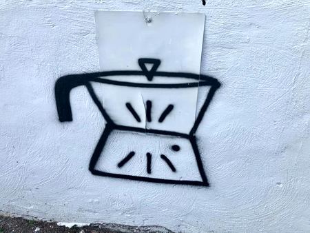 The Moka Pot, Stencil Study — photograph by Randy Polito