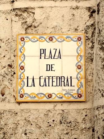 Plaza de la Catedral, Tiled Sign — photograph by Randall Polito