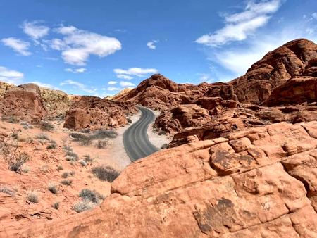 The Desert Road, Red Rock — photograph by Randall Polito