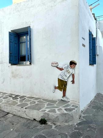 The Running Boy, Mural — photograph by Randy Polito