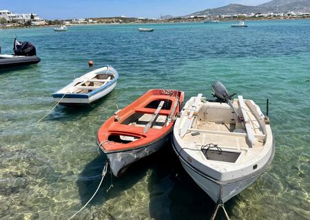 Moored Boats, Clear Water — photograph by Randy Polito
