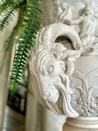 Carved Fountain Detail, Fern — photograph by Randy Polito