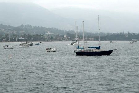 Sailboats at Anchor — photograph by Randall Polito