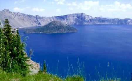 Crater Lake, Wizard Island — photograph by Randall Polito