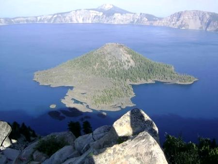 Crater Lake, Aerial View — photograph by Randy Polito