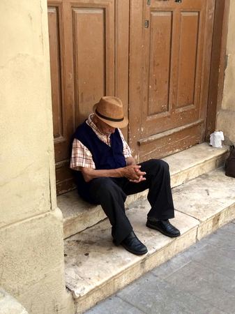The Old Man, Doorway Steps — photograph by Randall Polito