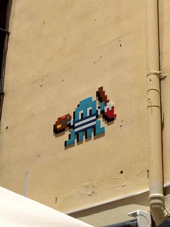 Pixel Creature, Mosaic Mural — photograph by Randall Polito