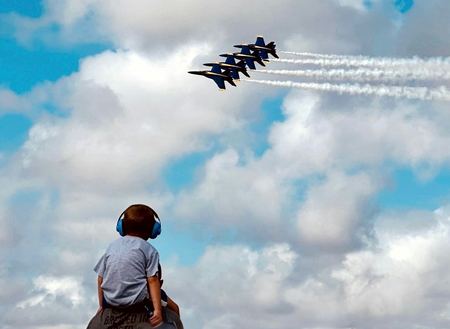 Watching the Flyover — photograph by Randall Polito