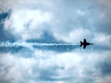 Solo Jet, Smoke Trail — photograph by Randy Polito