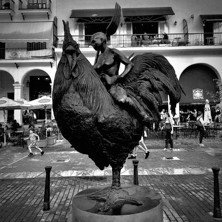 Figure on a Rooster, Statue — photograph by Randy Polito