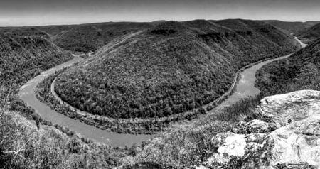 The River Bend, Monochrome — photograph by Randy Polito