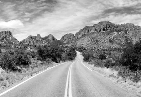 Desert Road, Monochrome — photograph by Randy Polito