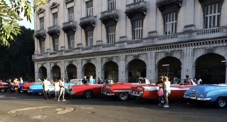 Classic Cars, Havana Colonnade — photograph by Randy Polito