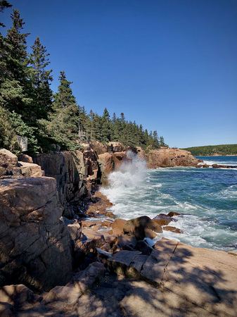 The Rocky Coast, Crashing Waves — photograph by Randall Polito