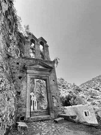 Ruined Chapel, Monochrome — photograph by Randy Polito