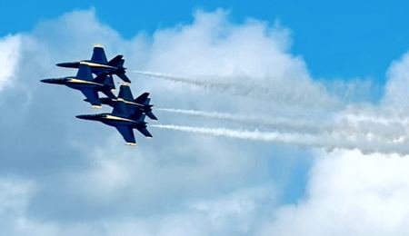 Four-Ship Formation, Blue Sky — photograph by Randall Polito