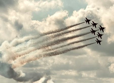 Six-Ship Formation, Cloud Cover — photograph by Randall Polito