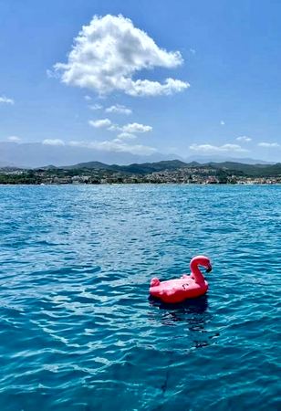 The Flamingo Float, Turquoise Bay — photograph by Randall Polito