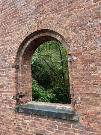 The Brick Window, Greenery Beyond — photograph by Randy Polito
