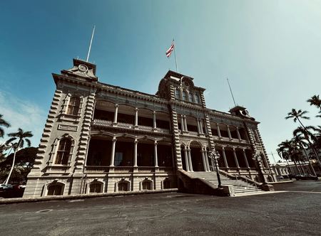 Iolani Palace, Grounds View — photograph by Randall Polito