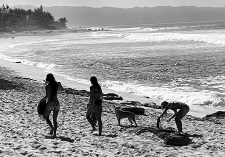 Beachcombers, Monochrome — photograph by Randall Polito