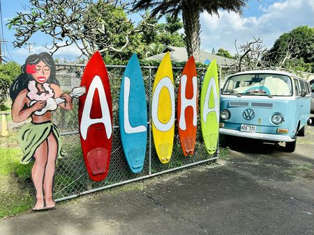 Aloha, Surfboard Fence — photograph by Randall Polito