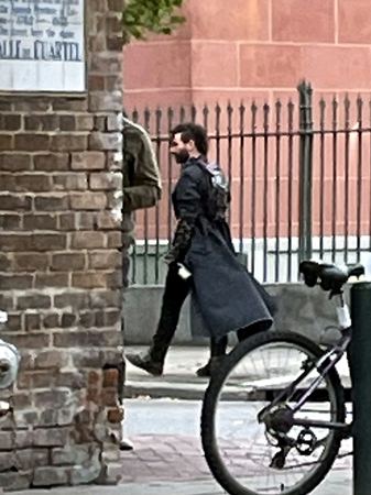 Man with Bicycle, Brick Corner — photograph by Randall Polito
