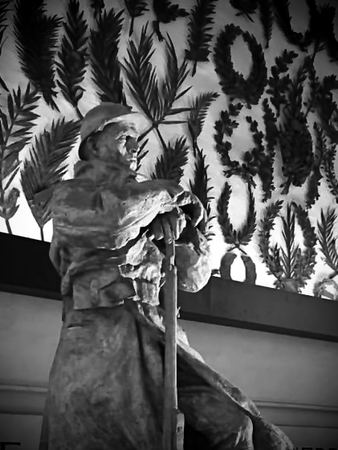 Figure with Staff, Monochrome Study — photograph by Randy Polito