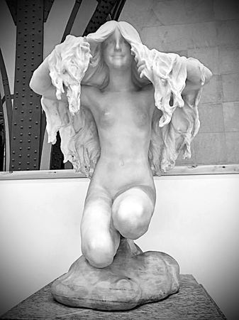 Kneeling Figure, Draped Marble — photograph by Randy Polito