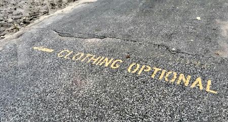 Clothing Optional, Beach Sign — photograph by Randy Polito