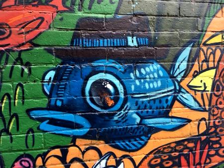 Robot Creature, Colorful Mural — photograph by Randy Polito