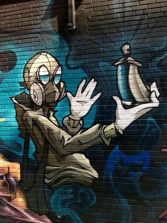 Two Winged Figures, Mural — photograph by Randall Polito