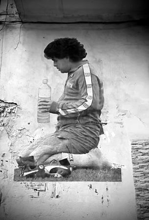 Boy with Water Bottle, Monochrome — photograph by Randall Polito