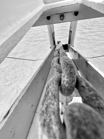Chain and Pulley, Monochrome — photograph by Randy Polito