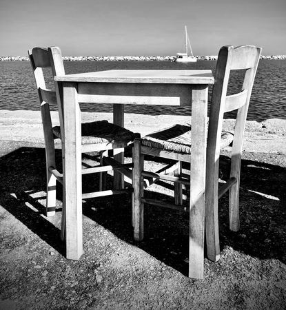 Table and Chairs, Monochrome — photograph by Randall Polito