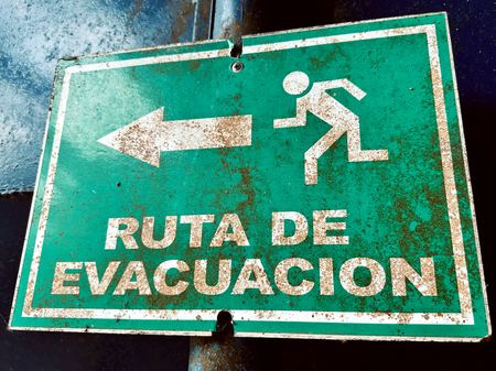Ruta de Evacuacion, Sign — photograph by Randall Polito