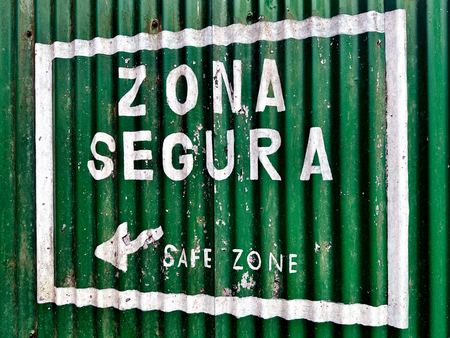 Zona Segura, Safe Zone Sign — photograph by Randall Polito