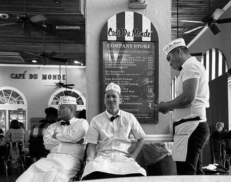 Cafe Du Monde, Monochrome — photograph by Randall Polito