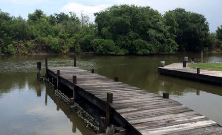 The Dock, Calm River — photograph by Randy Polito