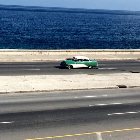 Classic Car, Coastal Road — photograph by Randall Polito