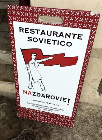 Restaurante Sovietico, Menu Sign — photograph by Randy Polito