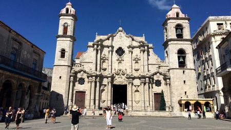 Havana Cathedral, Plaza — photograph by Randall Polito