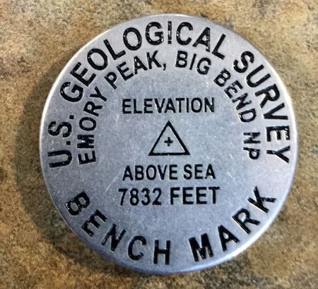 Emory Peak, Survey Marker — photograph by Randy Polito
